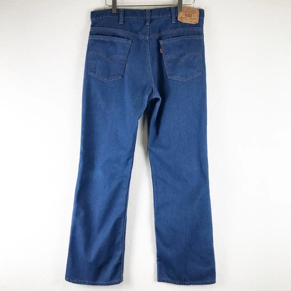 Vintage Levi's 517 1970's Orange Tab Talon Zipper Boot Cut USA Made Blue Jeans